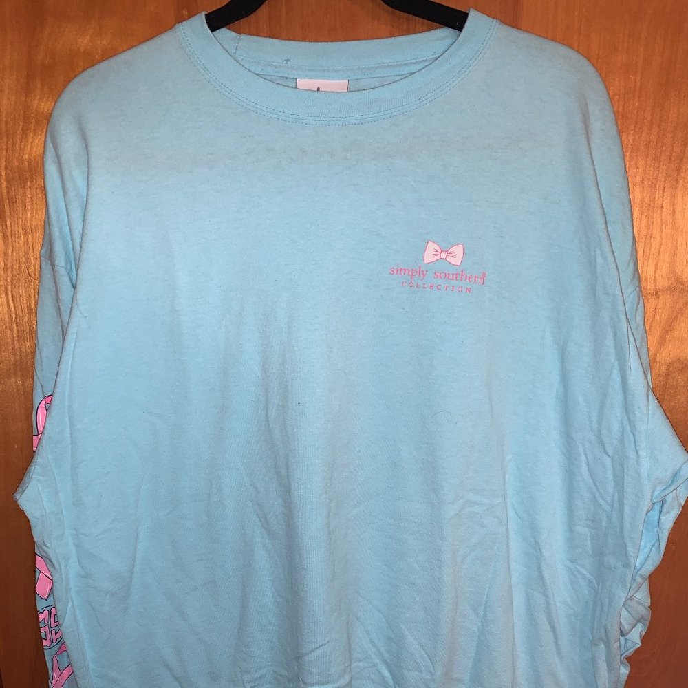 Blue Simply Southern Long Sleeve Cancer Shirt